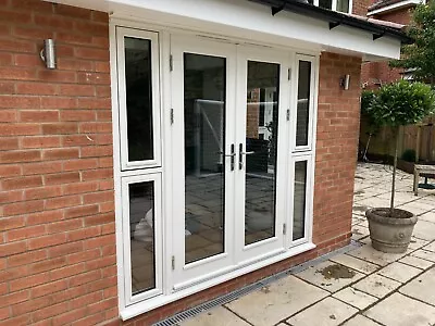 £150 • Buy White Painted Timber And Double Glazed French Patio Doors And Side Windows