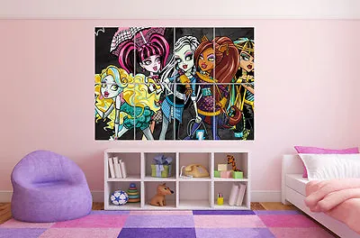 MONSTER HIGH CHARACTERS ANIME MOVIE 02 Large Format Poster A0 Large Print • $23.30