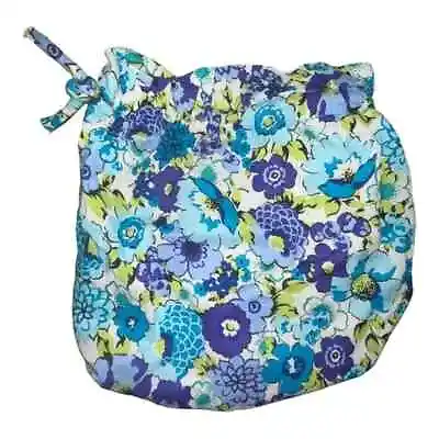 Vera Bradley Blueberry Blooms Ditty Bag Lined Floral Blue Purple EUC • $18.99