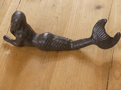 Cast Iron Laying Mermaid Figure Nautical Decor Statue Mermaids Tiki Paperweight • $18.99