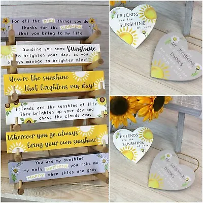 £5.99 • Buy  Sunshine   Beautiful Plaque  OR Heart  Wooden Sign Quotes Home Decor  Inspire