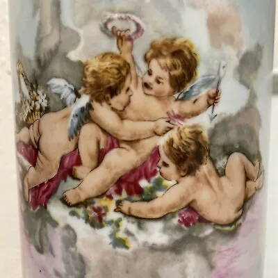 $39.99 • Buy L@@K! Lovely Vintage Handpainted Cherub Angel Porcelain￼ Vase Signed W.Smith