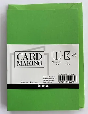 Card Blanks & Envelopes Coloured A6 Greeting Card Making Crafts LIME GREEN • £2.75