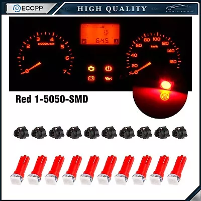 10x Red T5 PC74 Twist Socket 58 37 70 Instrument Cluster Dash Led Light Bulb Kit • $8.49