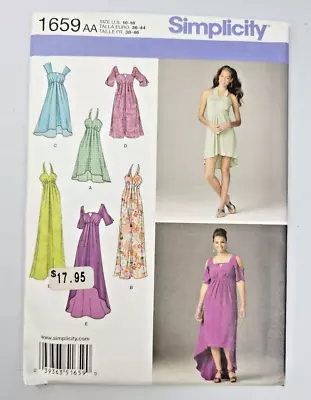 Simplicity 1659 Stunning Maxi Halter Dress Sewing Pattern Size 10-18 Uncut  • $4.95