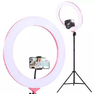 Embellir Ring Light 19  LED 5800LM Dimmable Diva Stand Make Up Studio Video Pink • $101.56