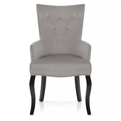 Auction *Single* Fleur Grey Velvet Dining Chair (EM-36) (1) • £14.99
