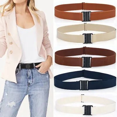 Stretch Elastic Adjustable Waist Belt For Jeans Pants No Bulge Hassle Men Womens • £3.59