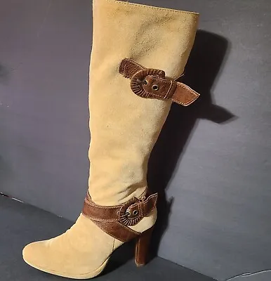 $74.99 • Buy NaNa Women's Shoes Vintage Platform  Knee High  Suede Boots  Palomino   9 1/2 M