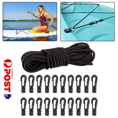 10m Elastic Bungee Cord Shock Cord Tethering Boat Kayak+20 Rope Hook End Tools O • $17.99