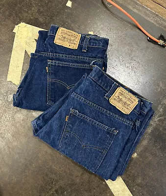 Lot Of 2 Vintage Levi’s Made In USA Orange Tab Dark Denim Jeans Sz 36 Western • $17.50