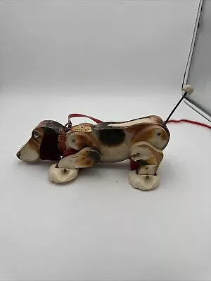 Vintage Fisher-Price Toys 1960s Snoopy Sniffer Dog Wooden Pull Along Toy #780 • $30