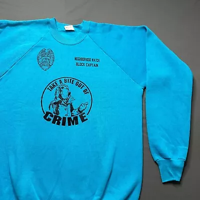 Vintage Mcgruff Crime Dog Sweatshirt Mens XL Blue Neighborhood Watch Police • $29.99