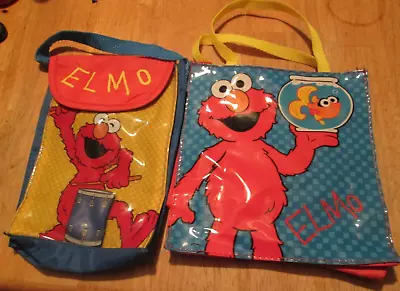 LOT OF 2 SESAME STREET ELMO SMALL CANDY PURSE LUNCH BAG OR TOTE BAG NOS Vintage • $14