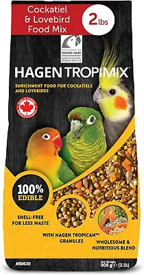 Hagen Tropimix Enrichment Food For Cockatiels & Lovebirds 2 Lb. -  Parrot Food  • $12.57