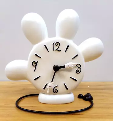Disney Mickey Mouse Hand Glove Clock Battery Operated Desk Table Clock White • $30