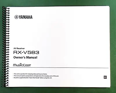Yamaha RX-V583 Instruction Manual: Full Color 132 Pages & Protective Covers! • $41.65