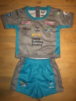 £14.99 • Buy Leeds Rhinos Rugby League Oxen Away Kit 2022 Shirt & Shorts - Newborn / Baby