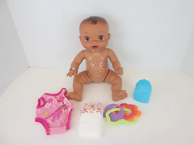 Baby Alive Wets N Wiggles Girl Doll 2006 Brown Hair Eyes W Outfit Bottle Diaper • $99.99