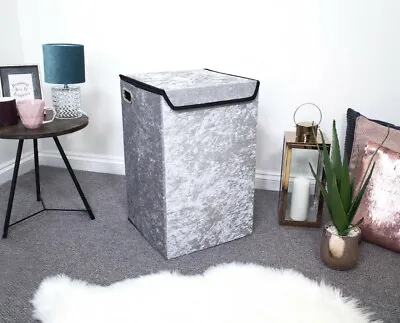 Grey - Silver - Storage Box - Laundry Basket - Laundry Bin - Linen Basket • £29.99