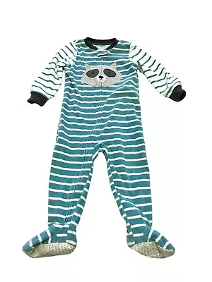 Carters 2T Fleece Winter Footed Pajamas Raccoon Toddler PJ’s • $9.99