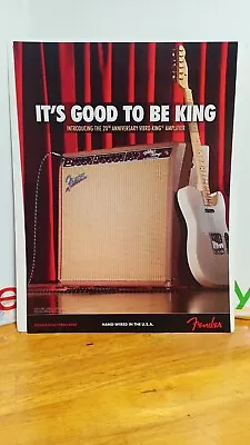 Fender Vibro King Amp Telecaster Guitar Print Ad 11 X 8.5 F-1 • $7