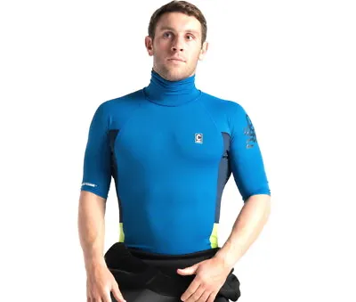 £29.95 • Buy C-Skins Mens High Collar Rash Vest NEW NEW Black Blue Navy Turtle Neck Lycra
