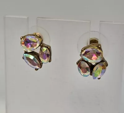 J Crew AB Crystal Stud Earrings Signed Easter Granny Mothers Day Gift Dust Bag  • $22
