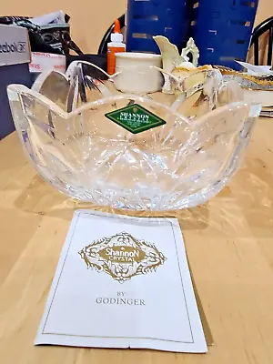 Shannon Crystal Designs Of Ireland  5  Hand Crafted Square Lead Crystal Bowl • $19.99
