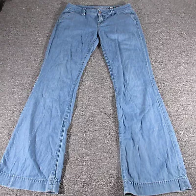 Miss Me Jeans Women 27 Blue Mid Rise Wide Leg Flare Boho Retro Light Wash Cotton • $8