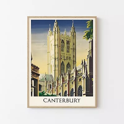 Canterbury England Vintage Travel Poster Fine Art Print | Home Decor • $42.21