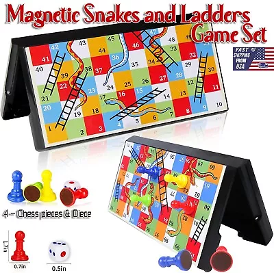 Magnetic Snakes And Ladders Game Set Indoor Outdoor Board Games Gifts For Kids • $27.21