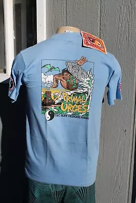 T&C Surfboards Town Country Cave Man Vintage 80's OG Blue Medium Surfing T-Shirt • $169