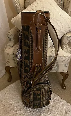 Rare Vintage Bloomingbags Leather/Canvas Golf Bag Sahara Safari Motif • $200