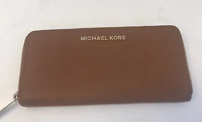 Michael Kors Saffiano Leather Copper Color Large Gold Hardware Wallet 8”X4” • $29.99