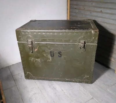 Vintage US Army Military Typewriter Shipping Transport Field Case Trunk Chest • $225