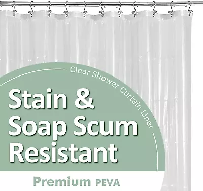 Plastic Shower Liner Clear - Premium PEVA Shower Curtain Liner With Rustproof Gr • $12.01