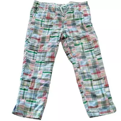 Orvis Madras Drawstring Pants 100% Cotton Multicolor Preppy Loungewear Medium  • $30