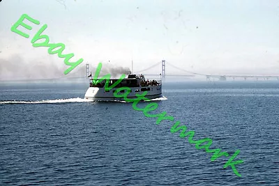 Mohawk Ferry Arnold Lines Mackinac Bridge Island 1957 Red Border Kodak Slide 2 • $19.99