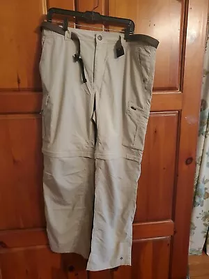 Columbia Pants Mens 38x30 Beige Convertible Omni Wick Cargo Outdoor Hiking • $18