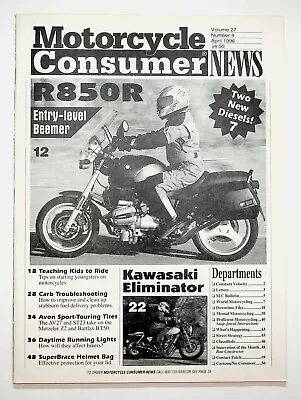 1996 April Motorcycle Consumer News Magazine BMW R850R Kawasaki Eliminator • £7.99