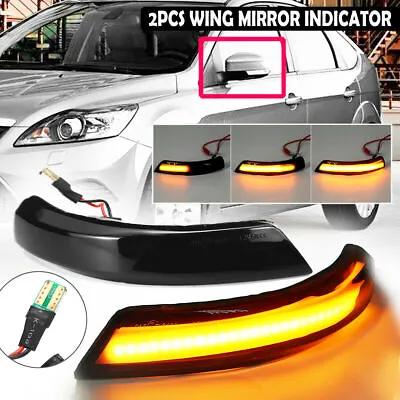 $21.89 • Buy 2x LED Turn Signal Light Side Mirror Indicator For Ford Focus MK2 MK3 Mondeo MK4