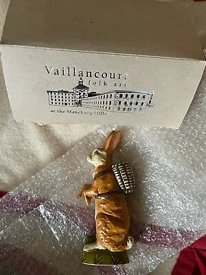 Vaillancourt 8” Folk Art C 1986 Rabbit W Basket 2017 #504 NIB • $170