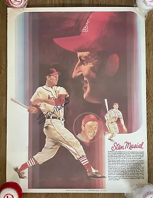 STAN MUSIAL SIGNED/AUTOGRAPHED 18x24 LITHOGRAPH POSTER - COCA COLA - CARDINALS • $79.95