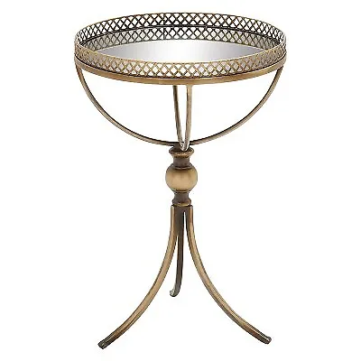 Metal And Glass Round Pedestal Table Gold - Olivia & May • $58.99