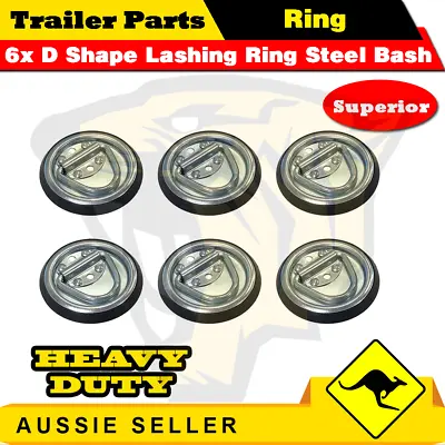 $24 • Buy 6 X Lashing D Ring | Round Steel Base | Tie Down Point Anchor UTE TRAILER