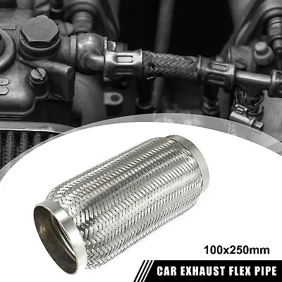 4 X8.66 X9.84  Car Exhaust Flexible Pipe Tubing Stainless Steel Silver Tone • $36.49