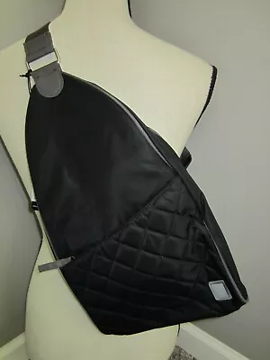 NWT Ellington Annie Slingpack Backpack Purse Black Brown Adjustable Quilted HTF • $58