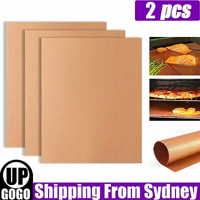 2X Non-stick BBQ Grill Mat Barbecue Baking Liners Reusable Teflon Cooking Sheets • $8.88