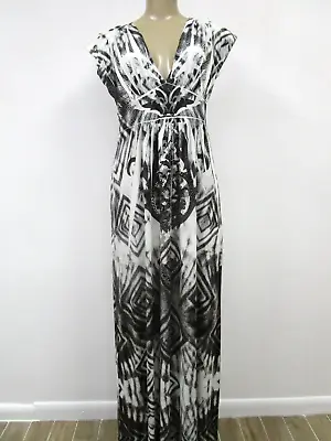 S-twelve White & Gray Tie-dye Embellished Sleeveless Maxi Dress Size M • $37.90